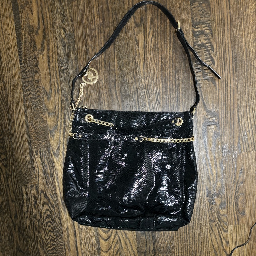 Michael Kors Black and Gold Tote Bag